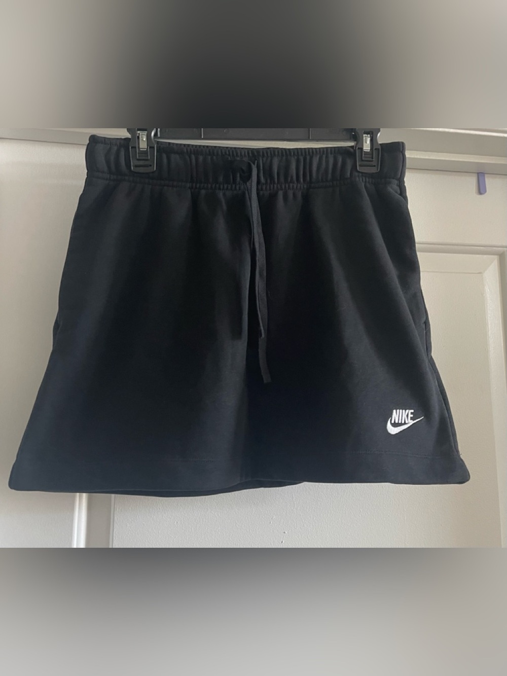 Nike Women's Black Drawstring Skirt with White Logo